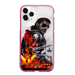 Чехол iPhone 11 Pro матовый Metal Gear, цвет: 3D-малиновый
