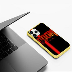 Чехол iPhone 11 Pro матовый Doom Rip and Tear, цвет: 3D-желтый — фото 2