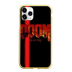 Чехол iPhone 11 Pro матовый Doom Rip and Tear, цвет: 3D-желтый
