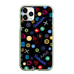 Чехол iPhone 11 Pro матовый ЛОГОТИПЫ КРИПТОВАЛЮТ Z, цвет: 3D-салатовый
