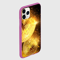 Чехол iPhone 11 Pro матовый БИТКОИН ЗОЛОТО BITCOIN GOLD, цвет: 3D-фиолетовый — фото 2