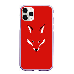Чехол iPhone 11 Pro матовый Fox minimalism, цвет: 3D-светло-сиреневый