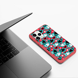 Чехол iPhone 11 Pro матовый Kitty Любовь, цвет: 3D-красный — фото 2