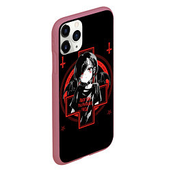 Чехол iPhone 11 Pro матовый SATANIC, цвет: 3D-малиновый — фото 2