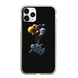 Чехол iPhone 11 Pro матовый Space Travel, цвет: 3D-салатовый
