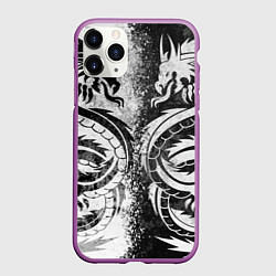 Чехол iPhone 11 Pro матовый ДРАКОНЫ DRAGONS, цвет: 3D-фиолетовый