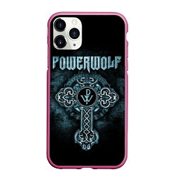 Чехол iPhone 11 Pro матовый Powerwolf, цвет: 3D-малиновый