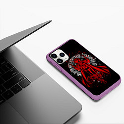 Чехол iPhone 11 Pro матовый Хеллсинг, цвет: 3D-фиолетовый — фото 2