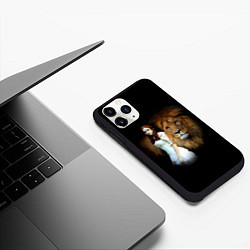 Чехол iPhone 11 Pro матовый Львиная дружба, цвет: 3D-черный — фото 2
