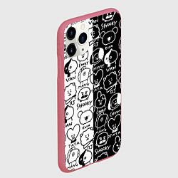 Чехол iPhone 11 Pro матовый BTS BT21, цвет: 3D-малиновый — фото 2