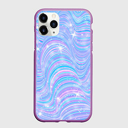 Чехол iPhone 11 Pro матовый УЗОРЫ АБСТРАКЦИЯ НЕОН, цвет: 3D-фиолетовый