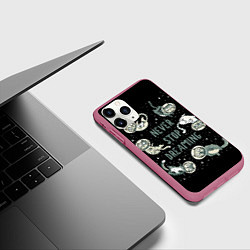 Чехол iPhone 11 Pro матовый Коты в Космосе Мечтай, цвет: 3D-малиновый — фото 2