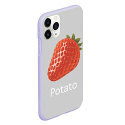 Чехол iPhone 11 Pro матовый Strawberry potatoes, цвет: 3D-светло-сиреневый — фото 2