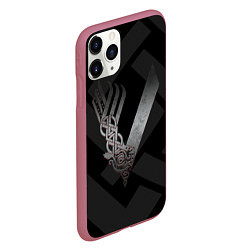 Чехол iPhone 11 Pro матовый ВИКИНГИ VIKINGS V, цвет: 3D-малиновый — фото 2