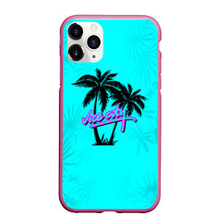 Чехол iPhone 11 Pro матовый GTA Vice City гавайка, цвет: 3D-малиновый