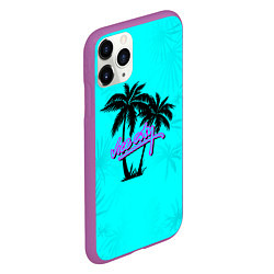 Чехол iPhone 11 Pro матовый GTA Vice City гавайка, цвет: 3D-фиолетовый — фото 2