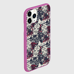 Чехол iPhone 11 Pro матовый Японская маска демона, цвет: 3D-фиолетовый — фото 2