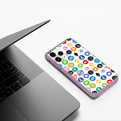 Чехол iPhone 11 Pro матовый BITCOIN PATTERN БИТКОИН Z, цвет: 3D-сиреневый — фото 2