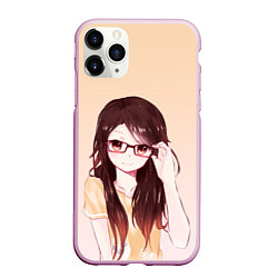 Чехол iPhone 11 Pro матовый Девочка в очках милая, цвет: 3D-розовый