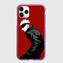 Чехол iPhone 11 Pro матовый Годжо Магическая Битва арт02, цвет: 3D-фиолетовый