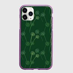 Чехол iPhone 11 Pro матовый Одуванчики, цвет: 3D-фиолетовый
