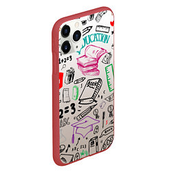 Чехол iPhone 11 Pro матовый Учеба узор, цвет: 3D-красный — фото 2