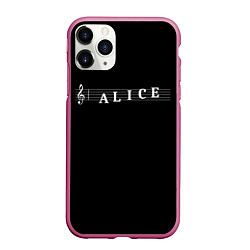 Чехол iPhone 11 Pro матовый Alice, цвет: 3D-малиновый