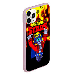 Чехол iPhone 11 Pro матовый Brawl StarsStu, цвет: 3D-розовый — фото 2