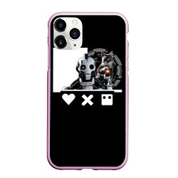 Чехол iPhone 11 Pro матовый Андроид XBOT 4000, цвет: 3D-розовый