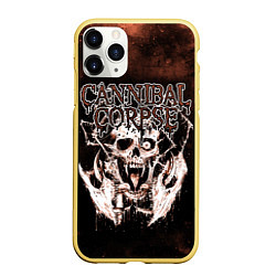 Чехол iPhone 11 Pro матовый Cannibal Corpse, цвет: 3D-желтый