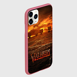 Чехол iPhone 11 Pro матовый Valheim Корабли, цвет: 3D-малиновый — фото 2