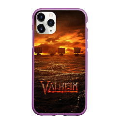 Чехол iPhone 11 Pro матовый Valheim Корабли, цвет: 3D-фиолетовый