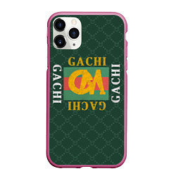 Чехол iPhone 11 Pro матовый GACHI GUCCI, цвет: 3D-малиновый