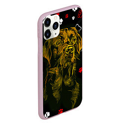 Чехол iPhone 11 Pro матовый Пёс, цвет: 3D-розовый — фото 2