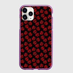Чехол iPhone 11 Pro матовый Анархия, цвет: 3D-фиолетовый