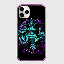 Чехол iPhone 11 Pro матовый Герои аниме, цвет: 3D-фиолетовый