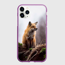 Чехол iPhone 11 Pro матовый Лиса, цвет: 3D-фиолетовый
