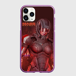 Чехол iPhone 11 Pro матовый Mass Effect, цвет: 3D-фиолетовый