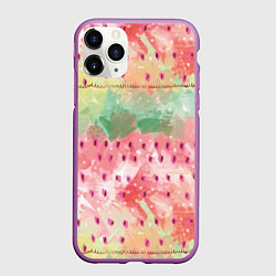 Чехол iPhone 11 Pro матовый Бархатный арбуз, цвет: 3D-фиолетовый