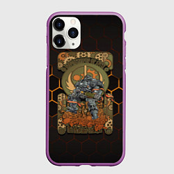 Чехол iPhone 11 Pro матовый Brotherhood of steel art, цвет: 3D-фиолетовый