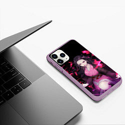 Чехол iPhone 11 Pro матовый NEZUKO НЕЗУКО KNY, цвет: 3D-сиреневый — фото 2