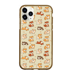 Чехол iPhone 11 Pro матовый Шиба-Ину, цвет: 3D-коричневый