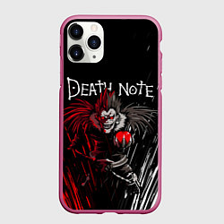 Чехол iPhone 11 Pro матовый ТЕТРАДЬ СМЕРТИ, цвет: 3D-малиновый