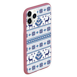Чехол iPhone 11 Pro матовый Русские народные узоры, цвет: 3D-малиновый — фото 2