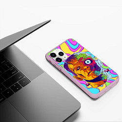 Чехол iPhone 11 Pro матовый Психоделический Франкенштейн, цвет: 3D-розовый — фото 2