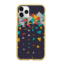 Чехол iPhone 11 Pro матовый Самолётики, цвет: 3D-желтый