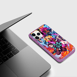 Чехол iPhone 11 Pro матовый КЛИНОК РАССЕКАЮЩИЙ ДЕМОНОВ, цвет: 3D-фиолетовый — фото 2