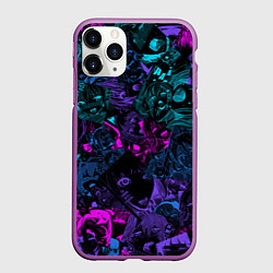 Чехол iPhone 11 Pro матовый Neon Ahegao, цвет: 3D-фиолетовый