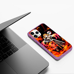 Чехол iPhone 11 Pro матовый КЛИНОК РАССЕКАЮЩИЙ ДЕМОНОВ, цвет: 3D-фиолетовый — фото 2