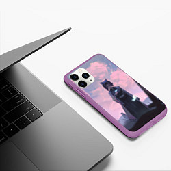 Чехол iPhone 11 Pro матовый КЛИНОК РАССЕКАЮЩИЙ ДЕМОНОВ, цвет: 3D-фиолетовый — фото 2